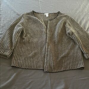 Chico’s Women's Black and White Textured Top